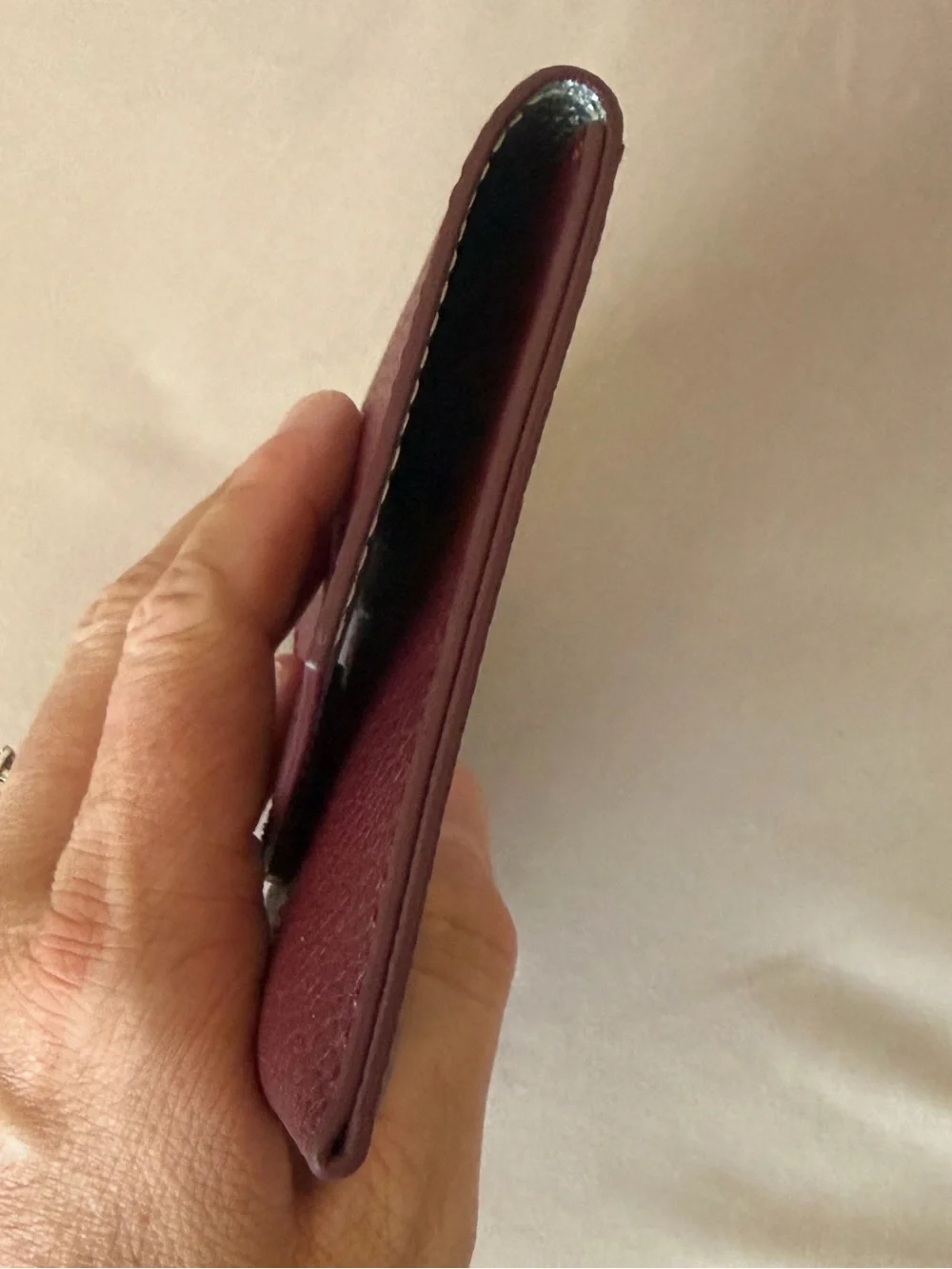 HOBO International Burgundy Pebble Leather Pouch